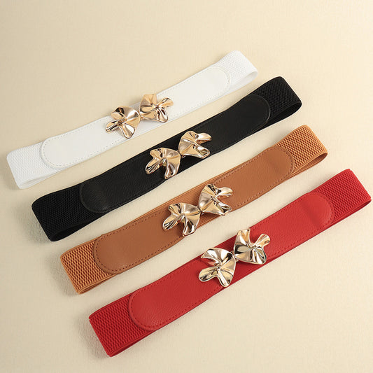 PU Alloy Buckle Stretch Belt