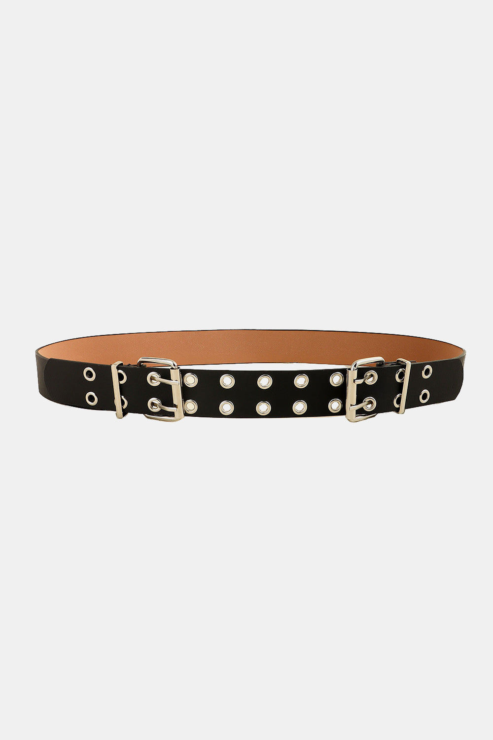 PU Leather Double Row Eyelet Belt