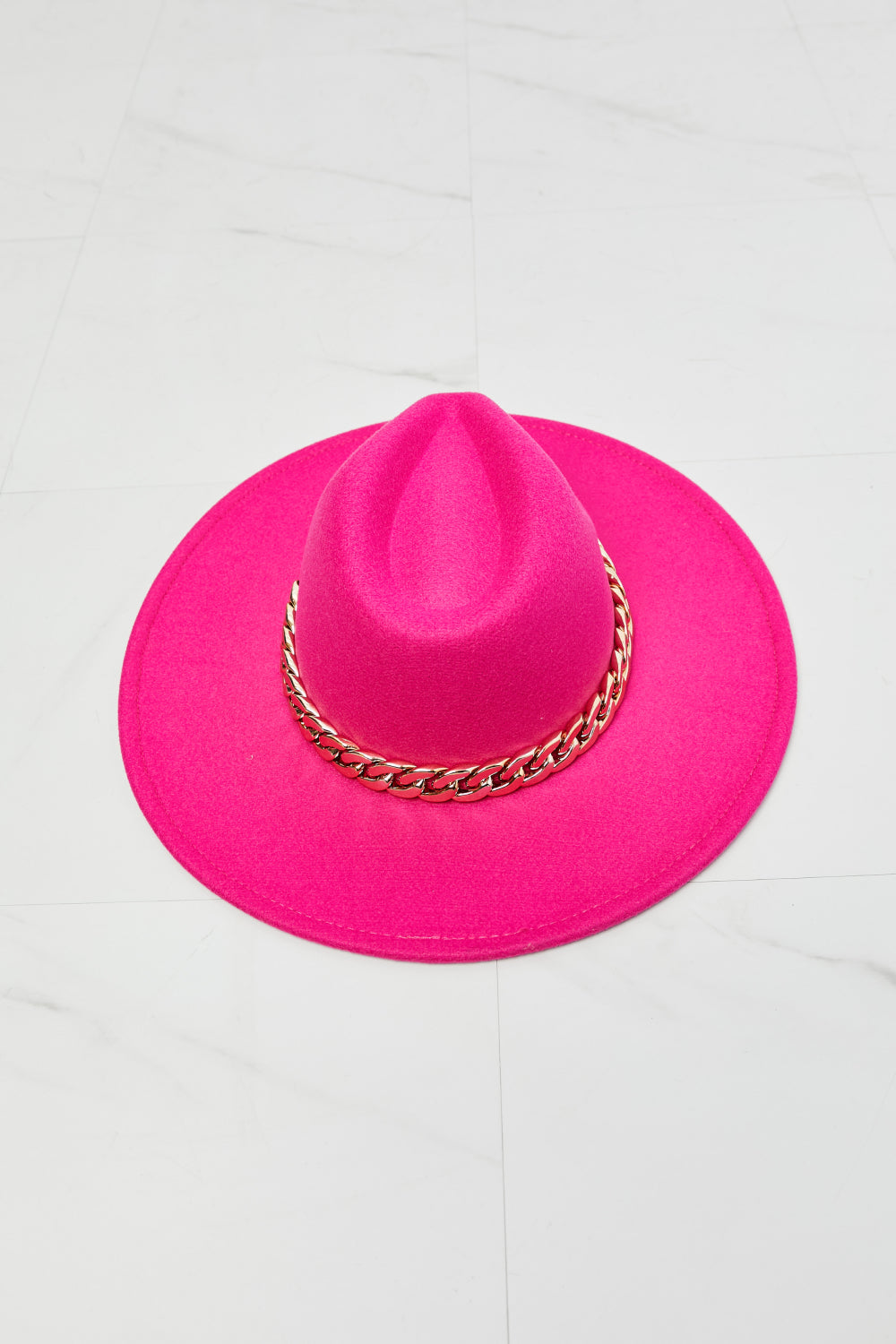 Fame Keep Your Promise Fedora Hat in Pink - ShopEasier