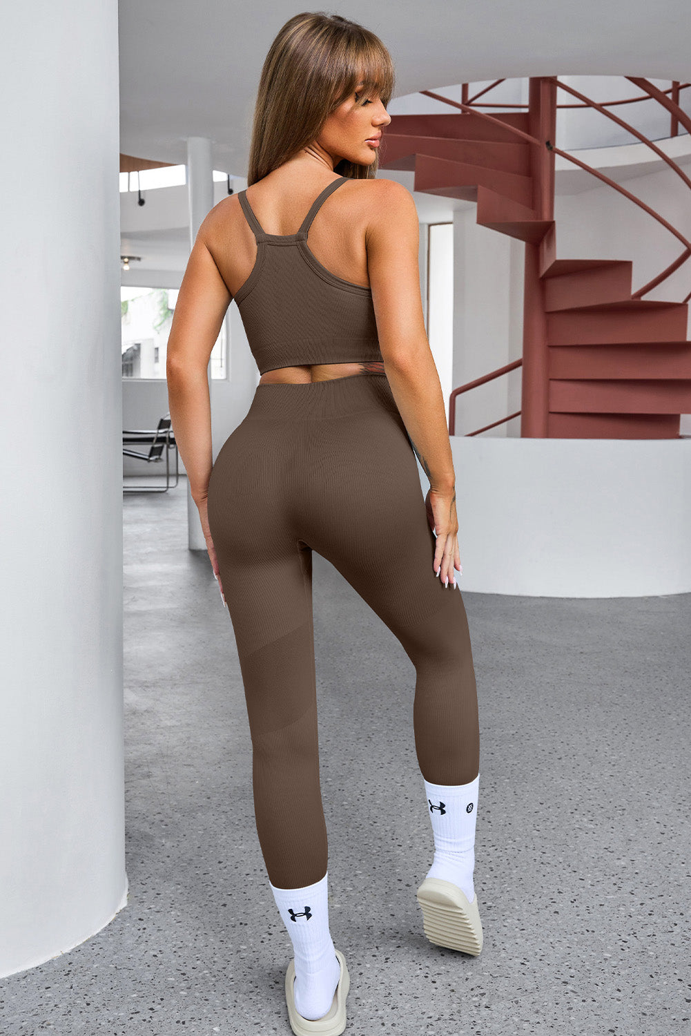 Tank Cropped Active Top and Pants Set - ShopEasier