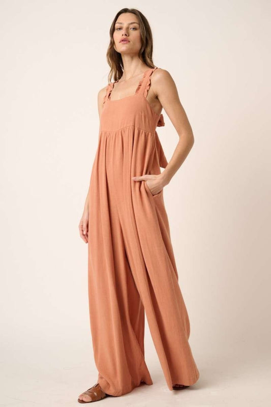 Mittoshop Sleeveless Wide Leg Jumpsuit - ShopEasier