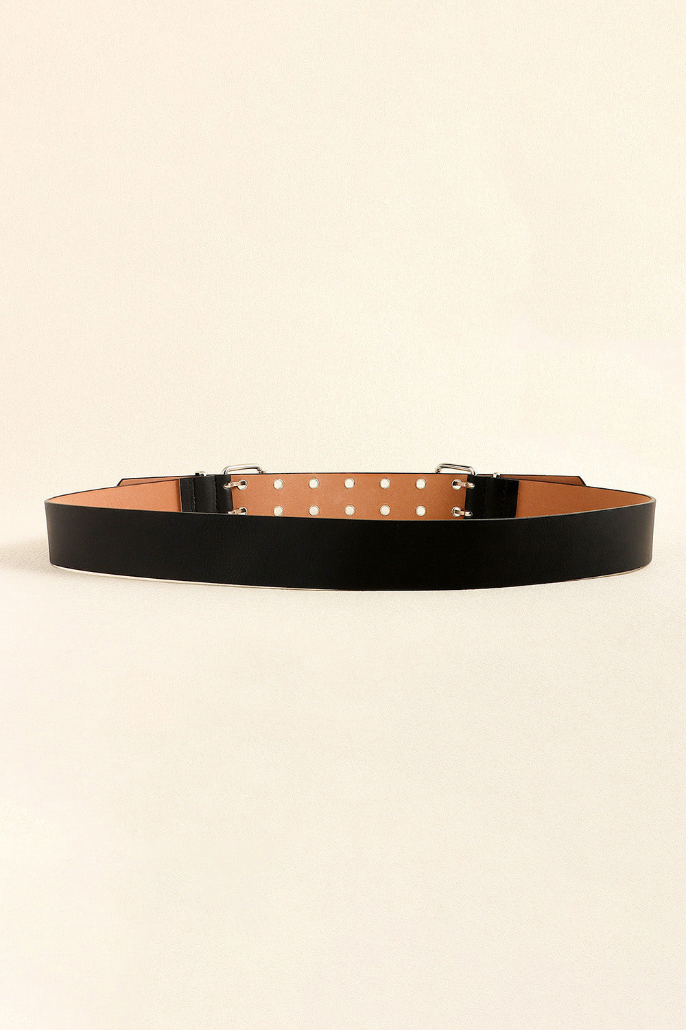 PU Leather Double Row Eyelet Belt