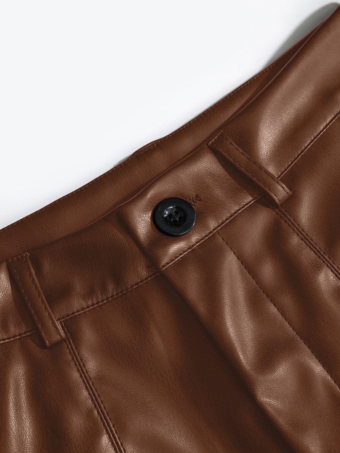 Faux Leather High Waist Shorts with Pockets