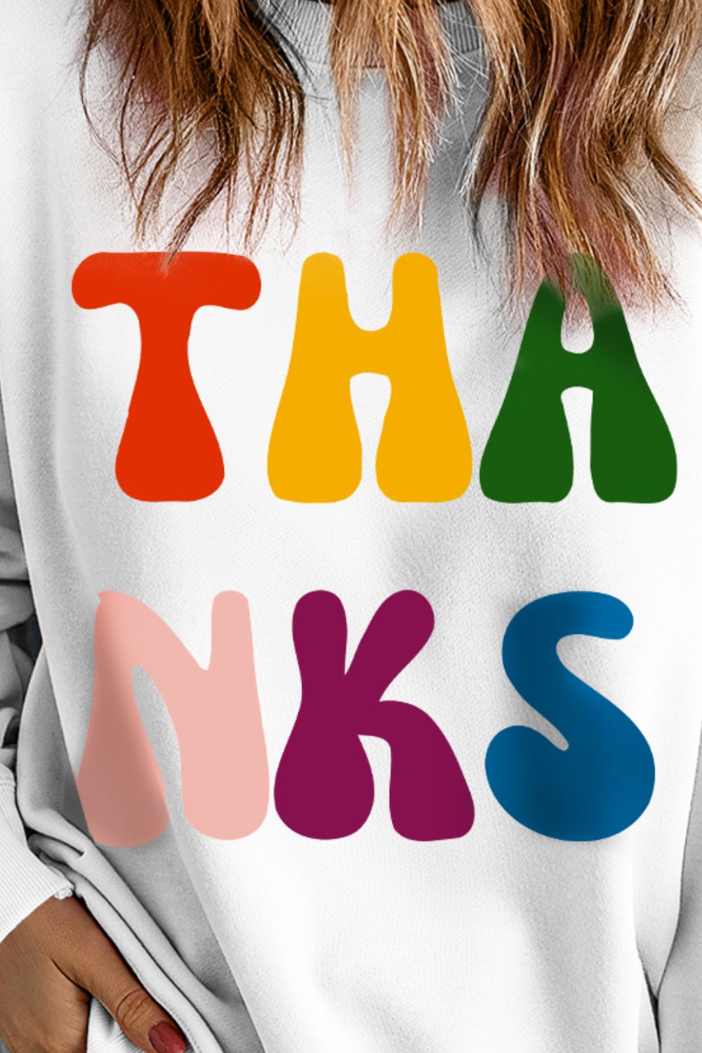 Gratitude Graphic Long Sleeve Sweatshirt