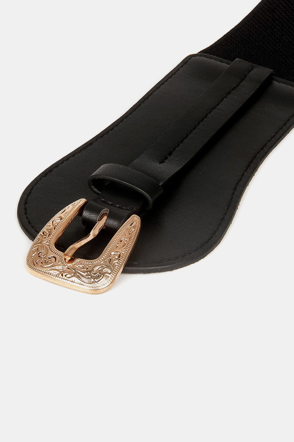 Versatile Wide Elastic Waist Belt with Metal Buckle