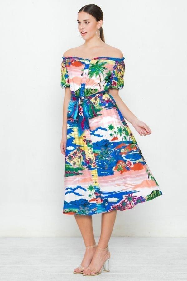 A Printed Woven Dress - ShopEasier