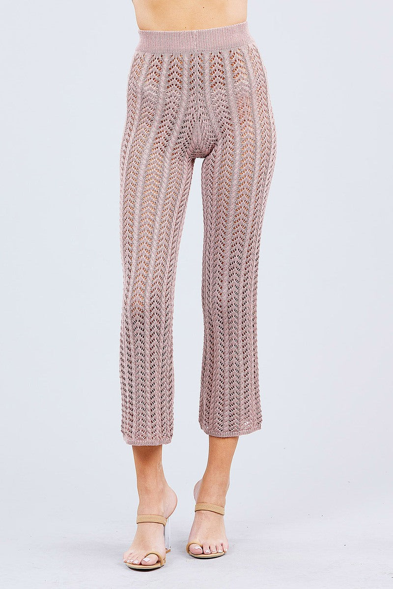 Flare Long Fishnet Sweater Pants - ShopEasier