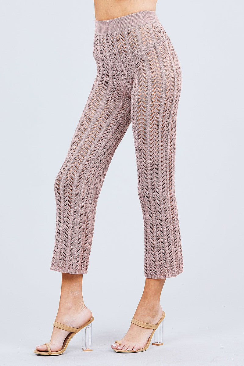 Flare Long Fishnet Sweater Pants - ShopEasier