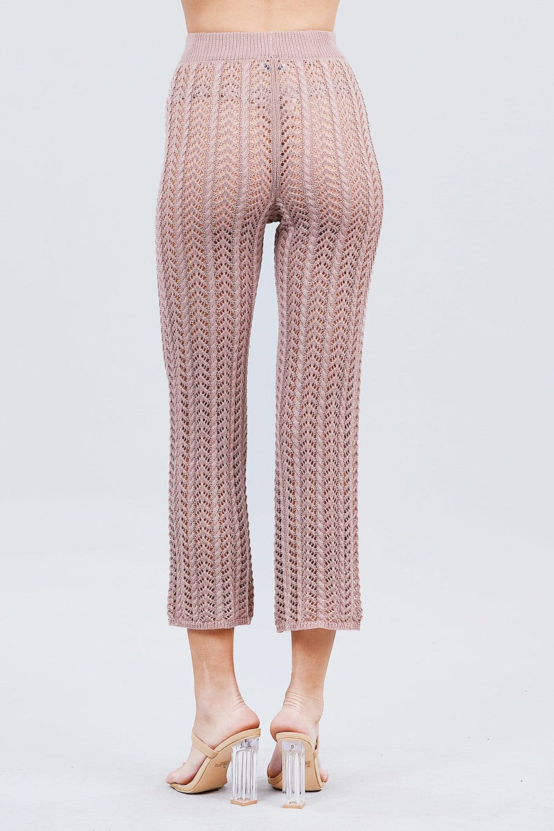 Flare Long Fishnet Sweater Pants - ShopEasier