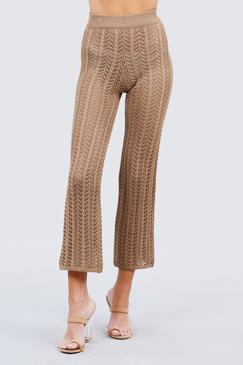 Flare Long Fishnet Sweater Pants - ShopEasier