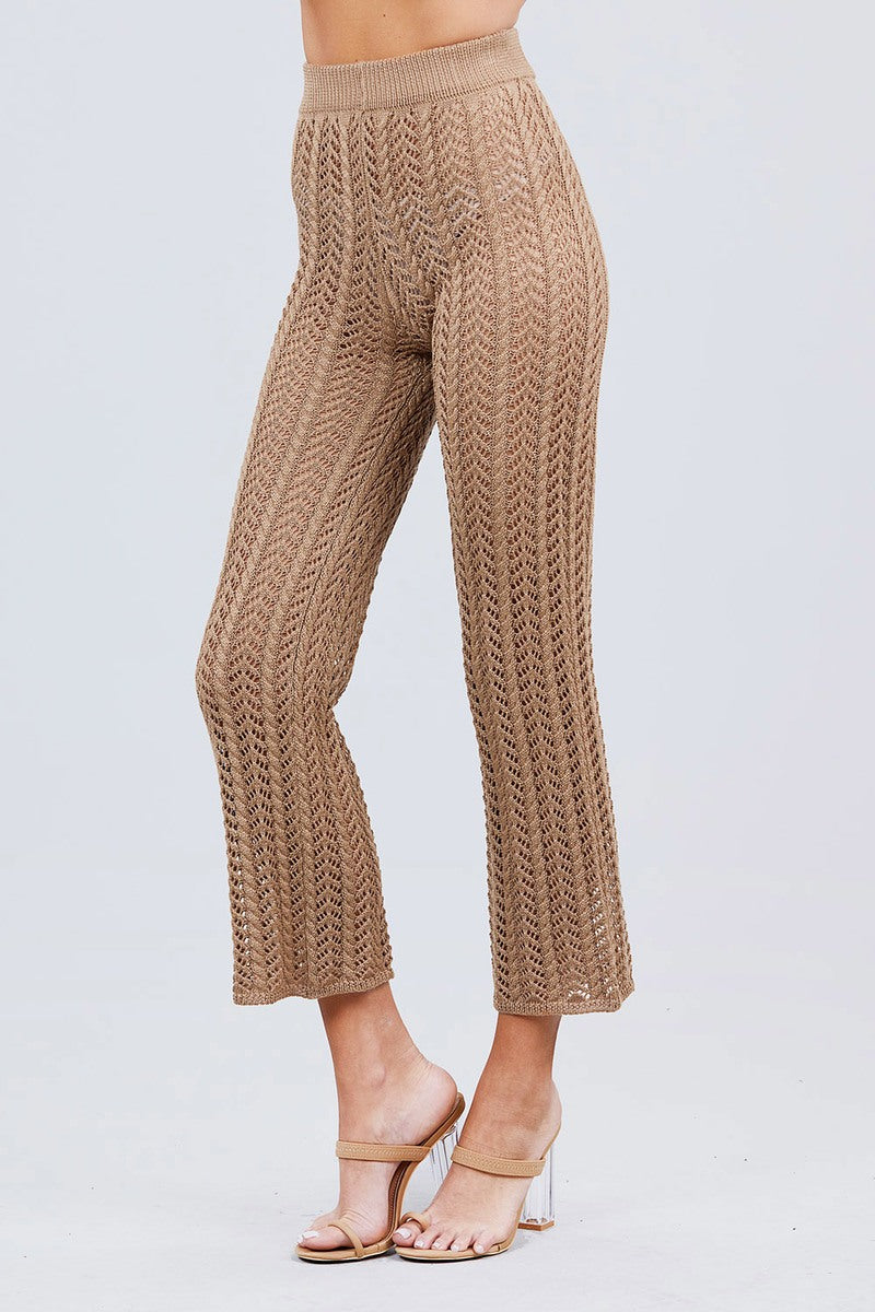 Flare Long Fishnet Sweater Pants - ShopEasier