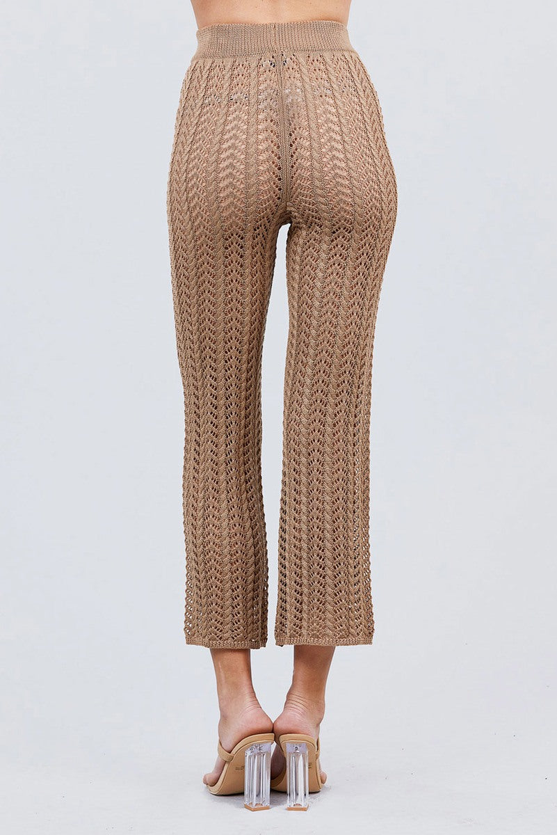 Flare Long Fishnet Sweater Pants - ShopEasier