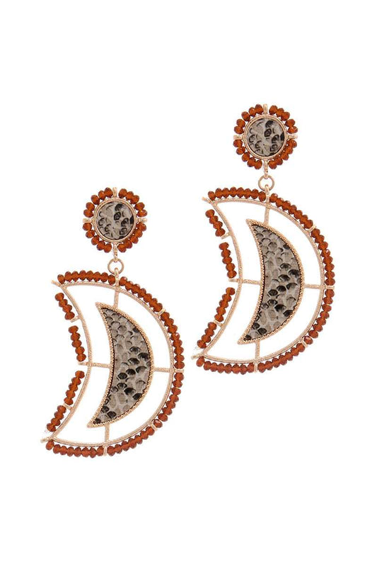 Beaded Snake Pattern Post Drop Earring - ShopEasier