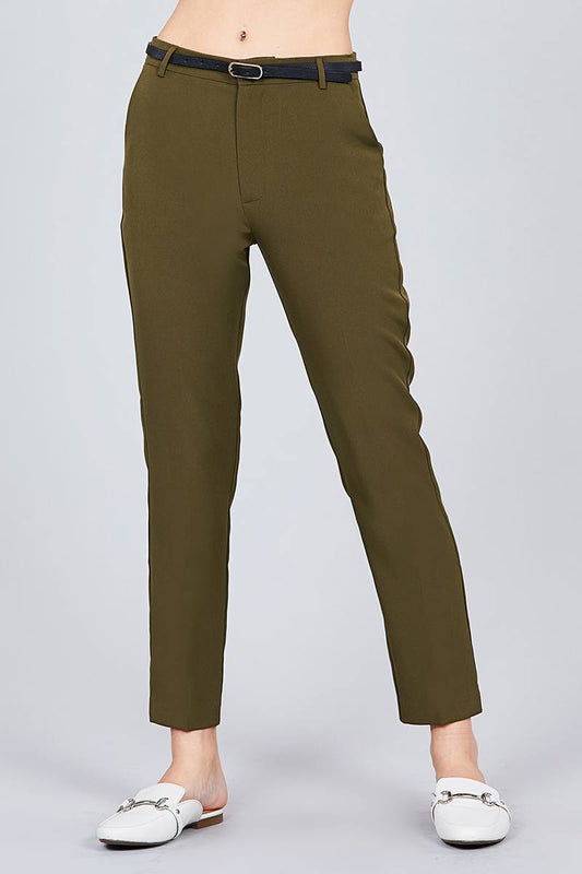 Classic Woven Pants W/belt - ShopEasier