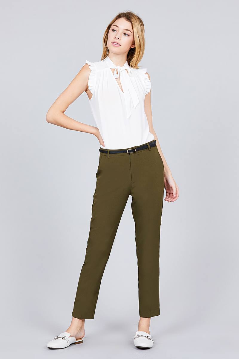 Classic Woven Pants W/belt - ShopEasier