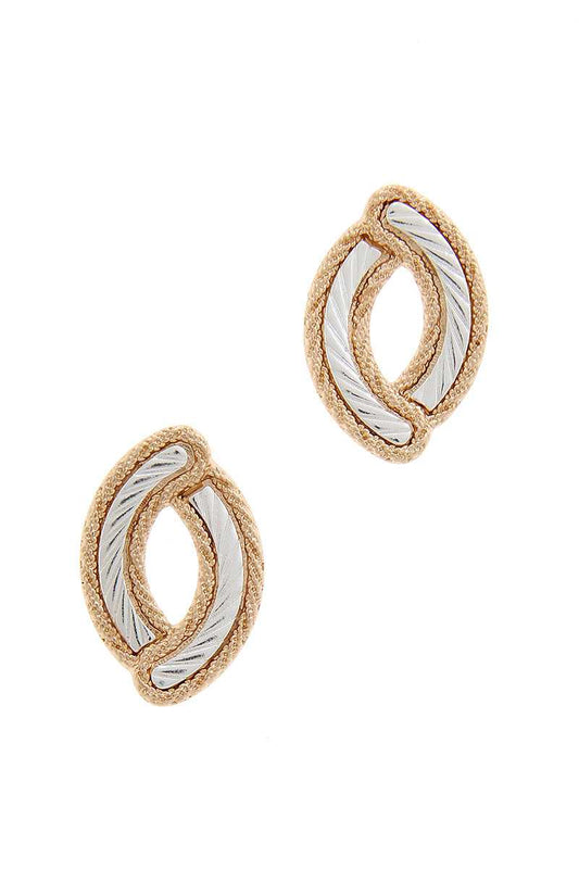 Oval Shape Metal Post Earring - ShopEasier