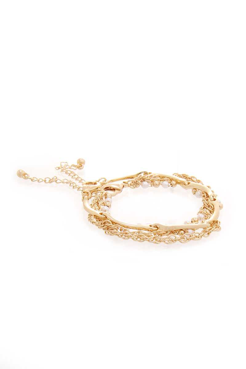 Pearl Point Multi Layered Chain Bracelet - ShopEasier