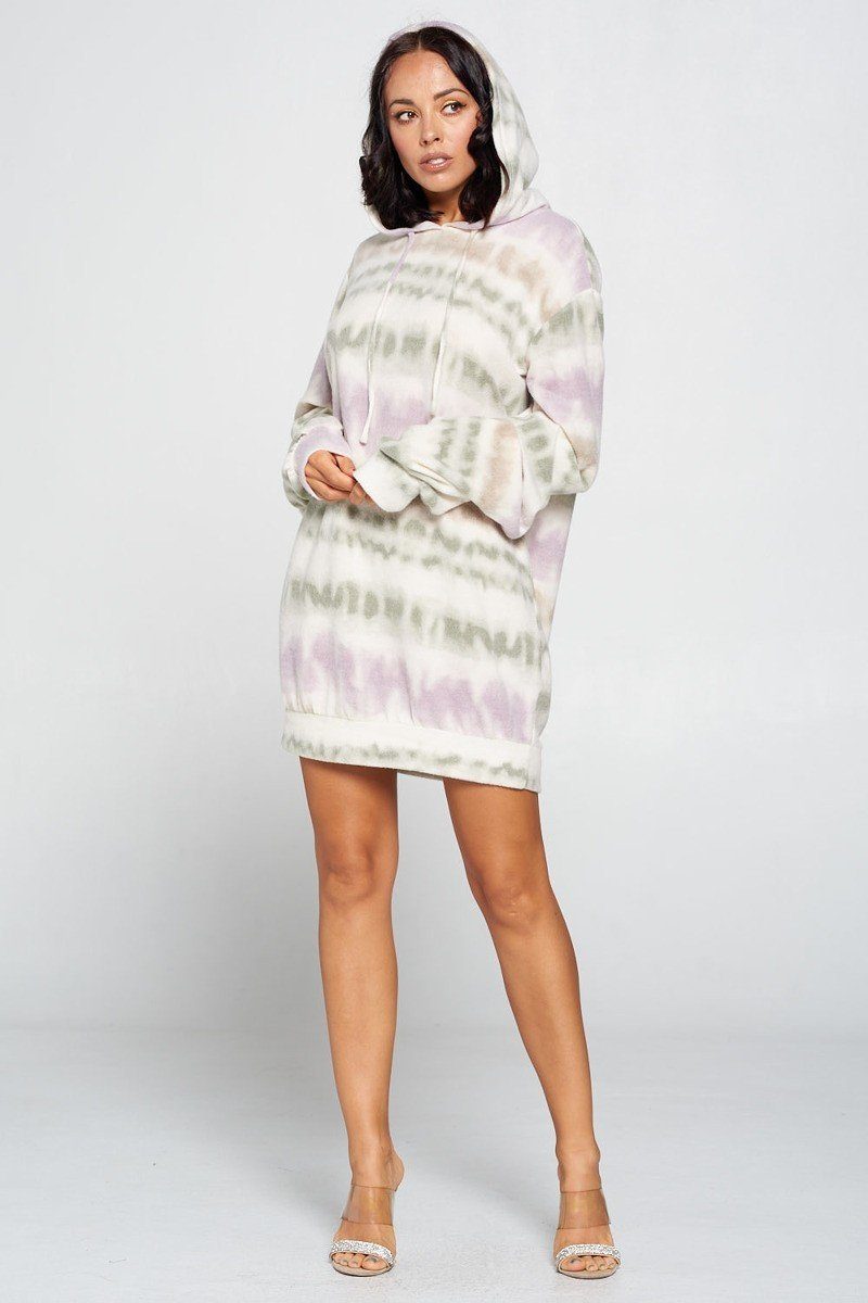 Terry Brushed Print Sweater Dress - ShopEasier