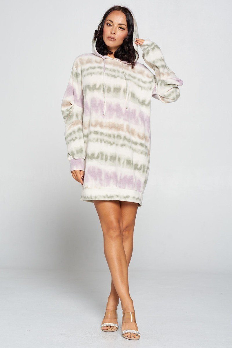 Terry Brushed Print Sweater Dress - ShopEasier