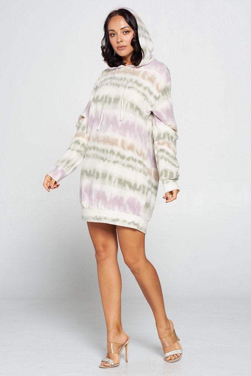 Terry Brushed Print Sweater Dress - ShopEasier