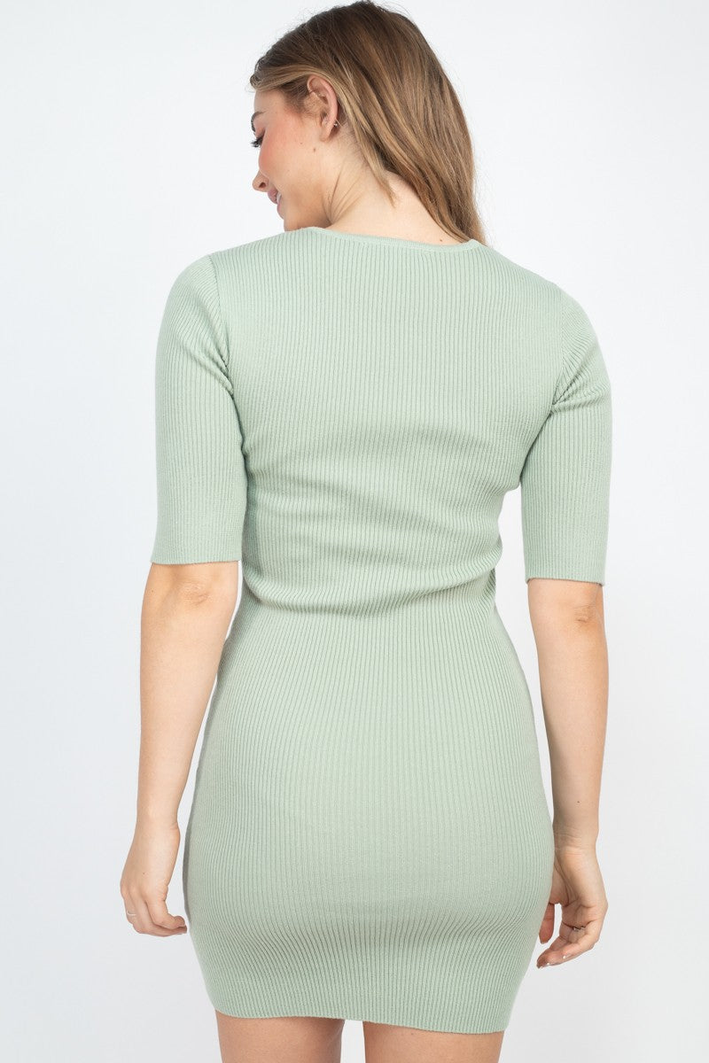 Twist Knot Knit Dress - ShopEasier