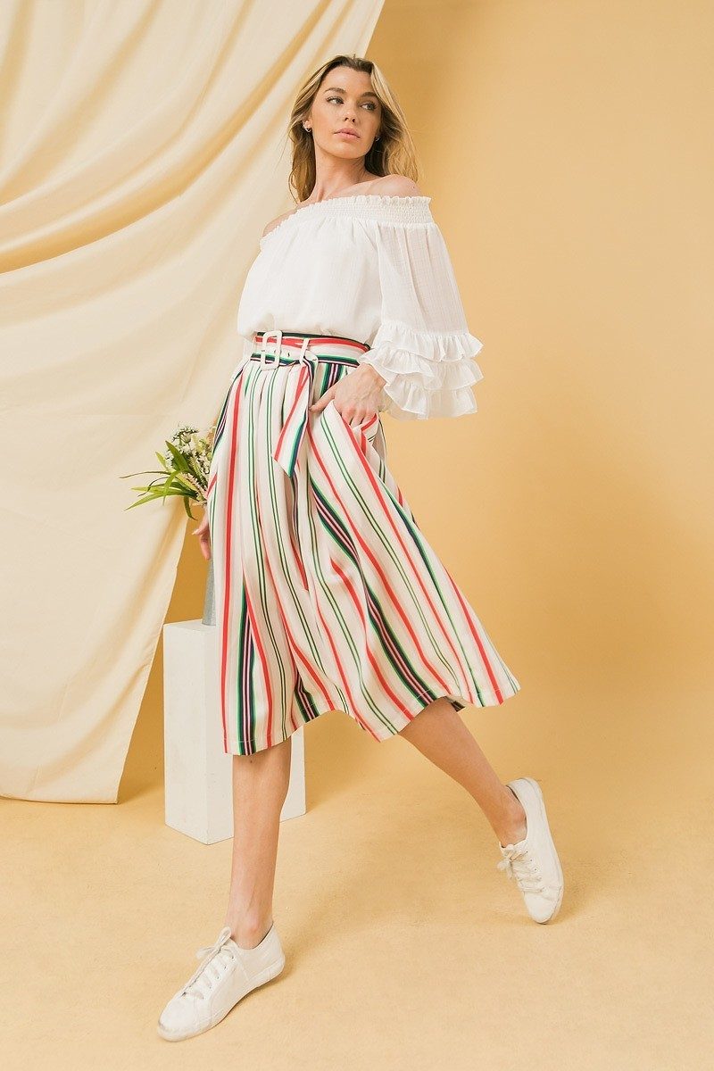 A Woven Midi Skirt - ShopEasier