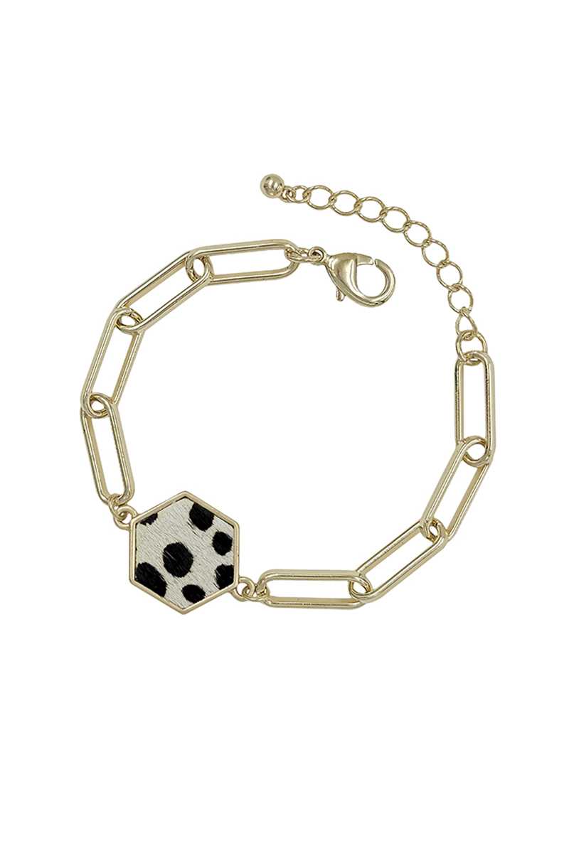 Metal Clothing Pin Chain Leopard Haircalf Bracelet - ShopEasier