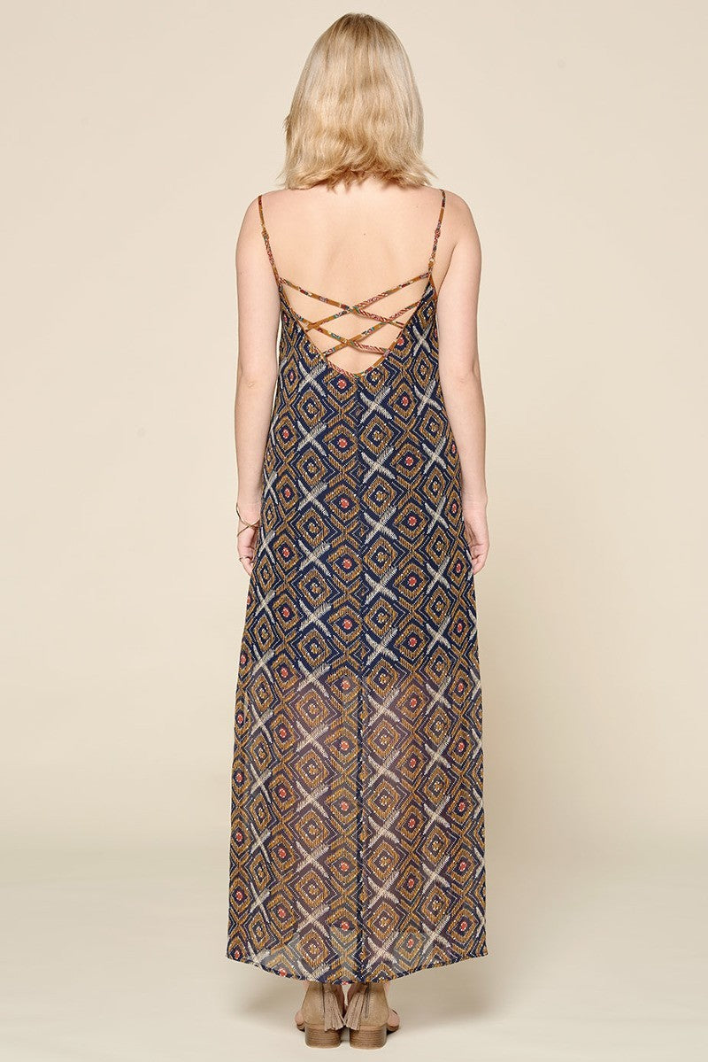 Mixed Printed Chiffon Maxi Slip Dress - ShopEasier