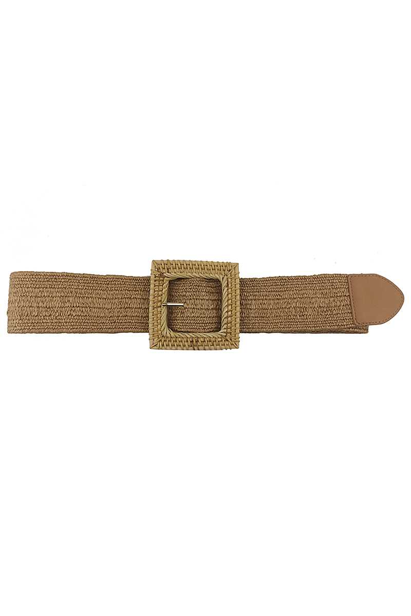 Fashion Square Straw Buckle Belt - ShopEasier