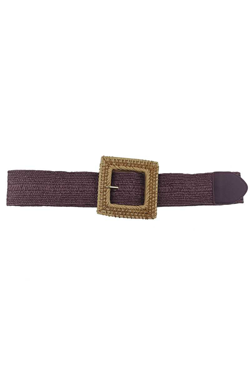 Fashion Square Straw Buckle Belt - ShopEasier