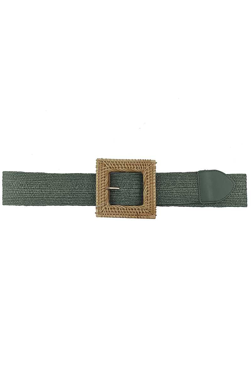 Fashion Square Straw Buckle Belt - ShopEasier