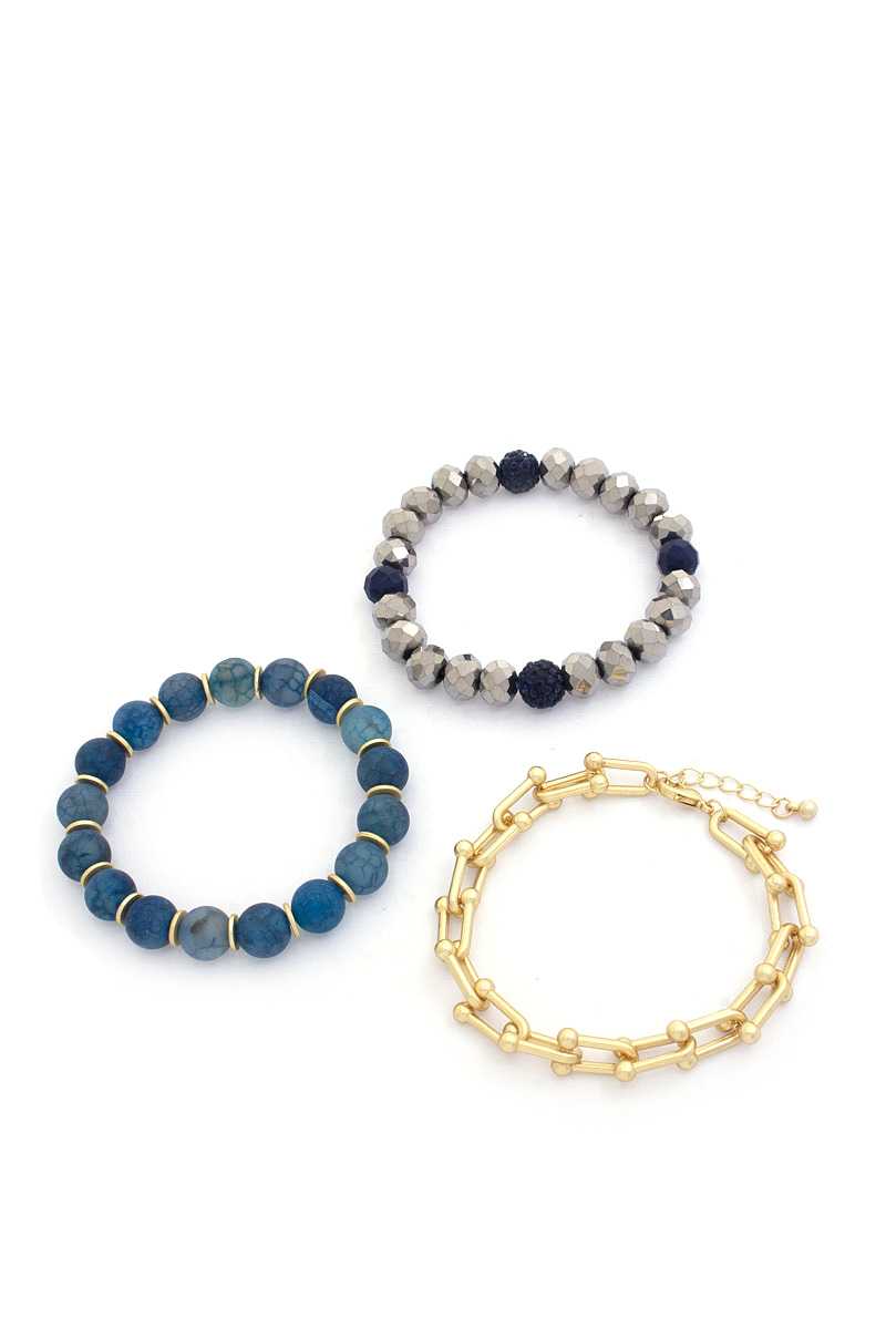 U Link Stone Beaded Bracelet Set. - ShopEasier