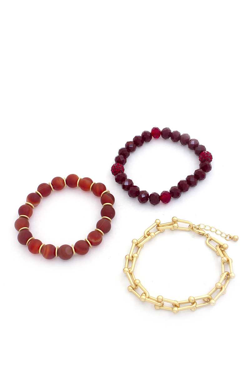 U Link Stone Beaded Bracelet Set. - ShopEasier