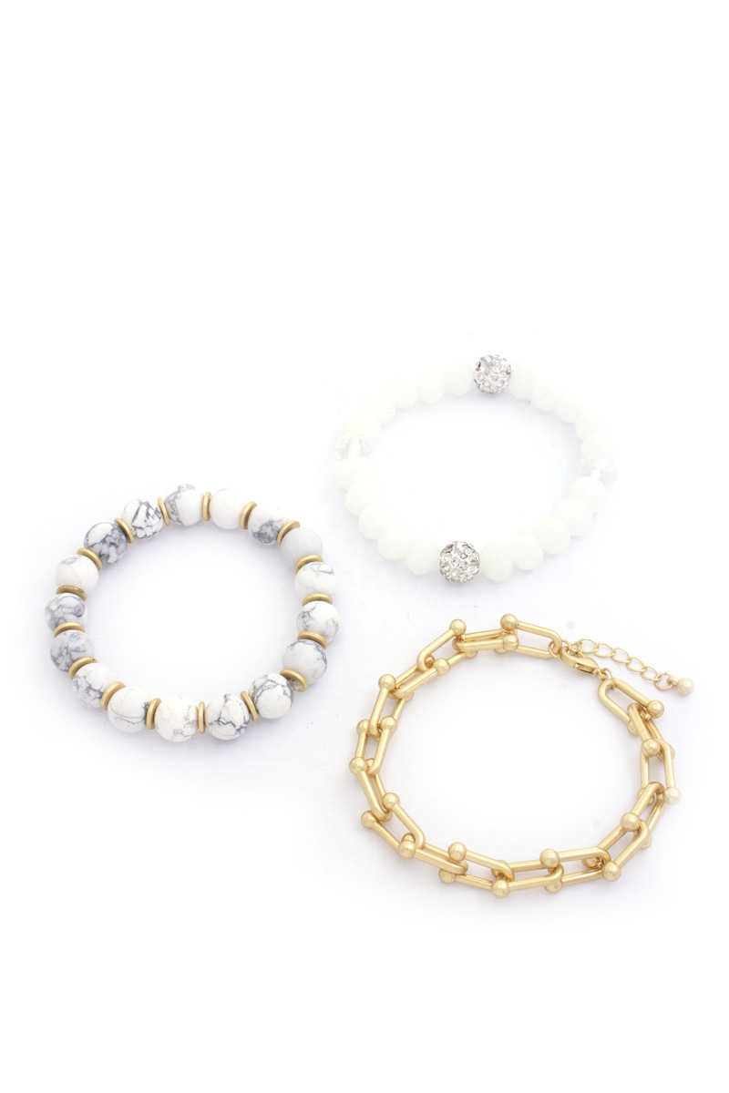 U Link Stone Beaded Bracelet Set. - ShopEasier