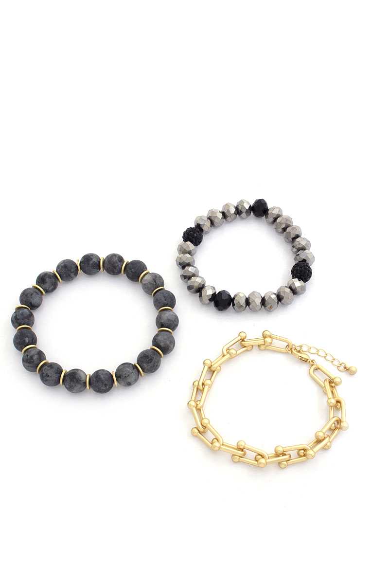 U Link Stone Beaded Bracelet Set. - ShopEasier