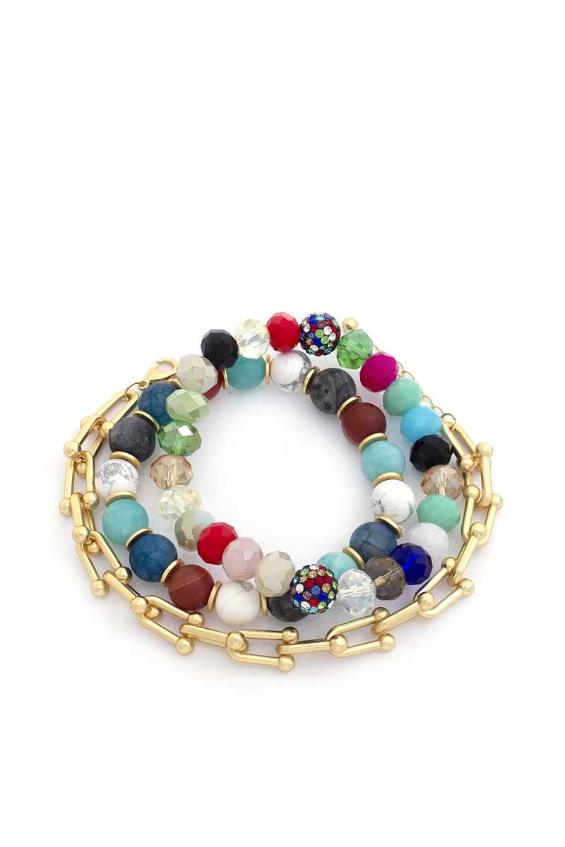 U Link Stone Beaded Bracelet Set. - ShopEasier