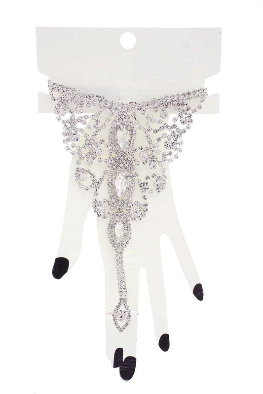 Marquise Rhinestone Hand Ring Bracelet - ShopEasier