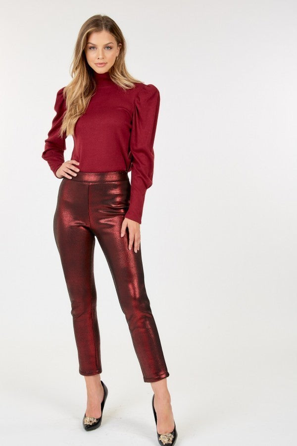 Animal Skin Vinyl Ankle Pants - ShopEasier