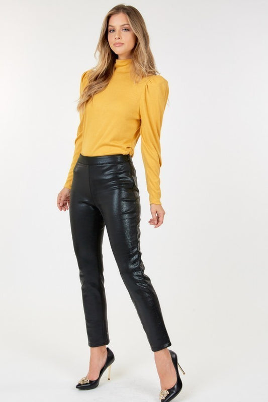 Animal Skin Vinyl Ankle Pants - ShopEasier