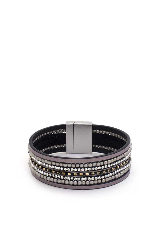 Rhinestone Beaded Magnetic Bracelet - ShopEasier