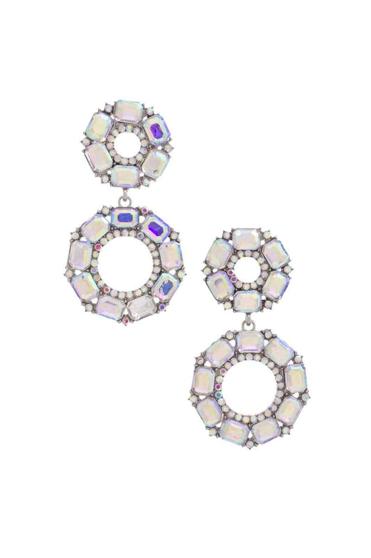 Double Circle Rhinestone Earring - ShopEasier