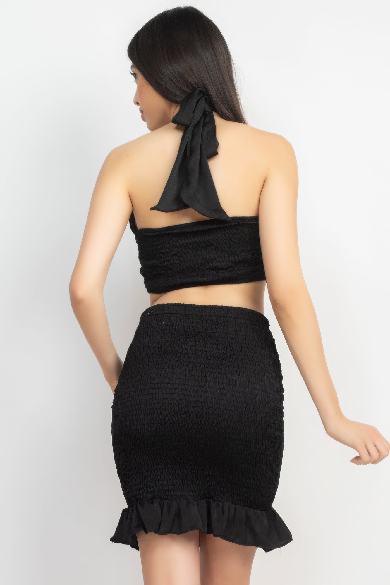 Halter Neck Crop Top & Skirts Set - ShopEasier