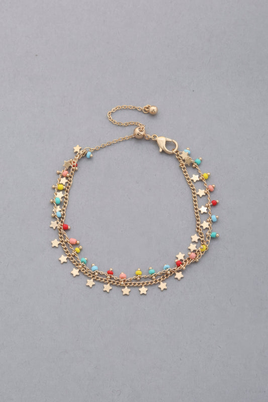 Dainty Star Charm Beaded Dangle Bracelet - ShopEasier