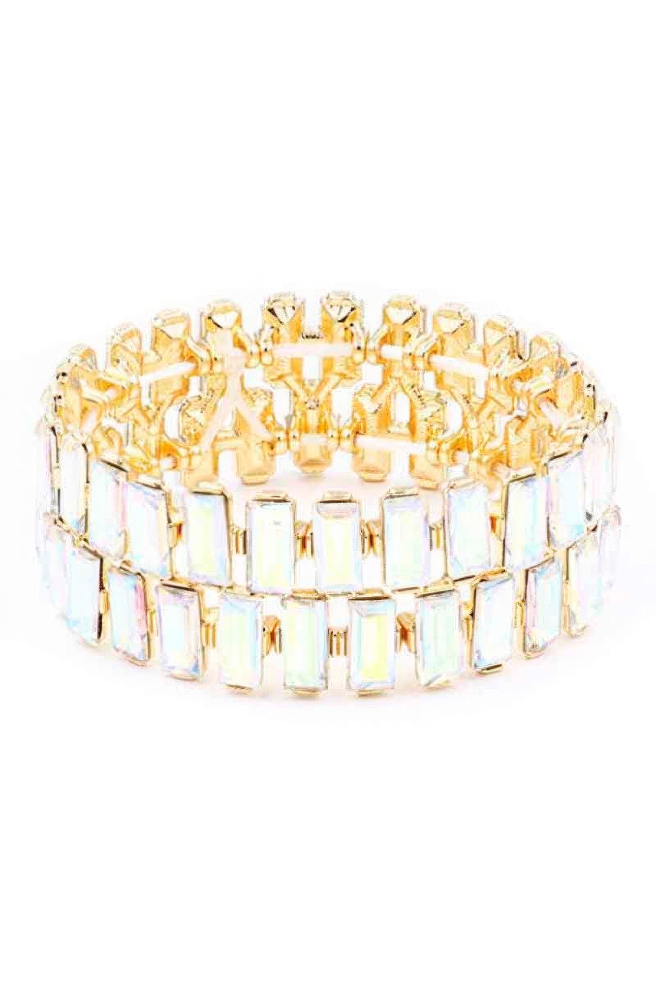 Rectangle Rhinestone Stretch Bracelet - ShopEasier