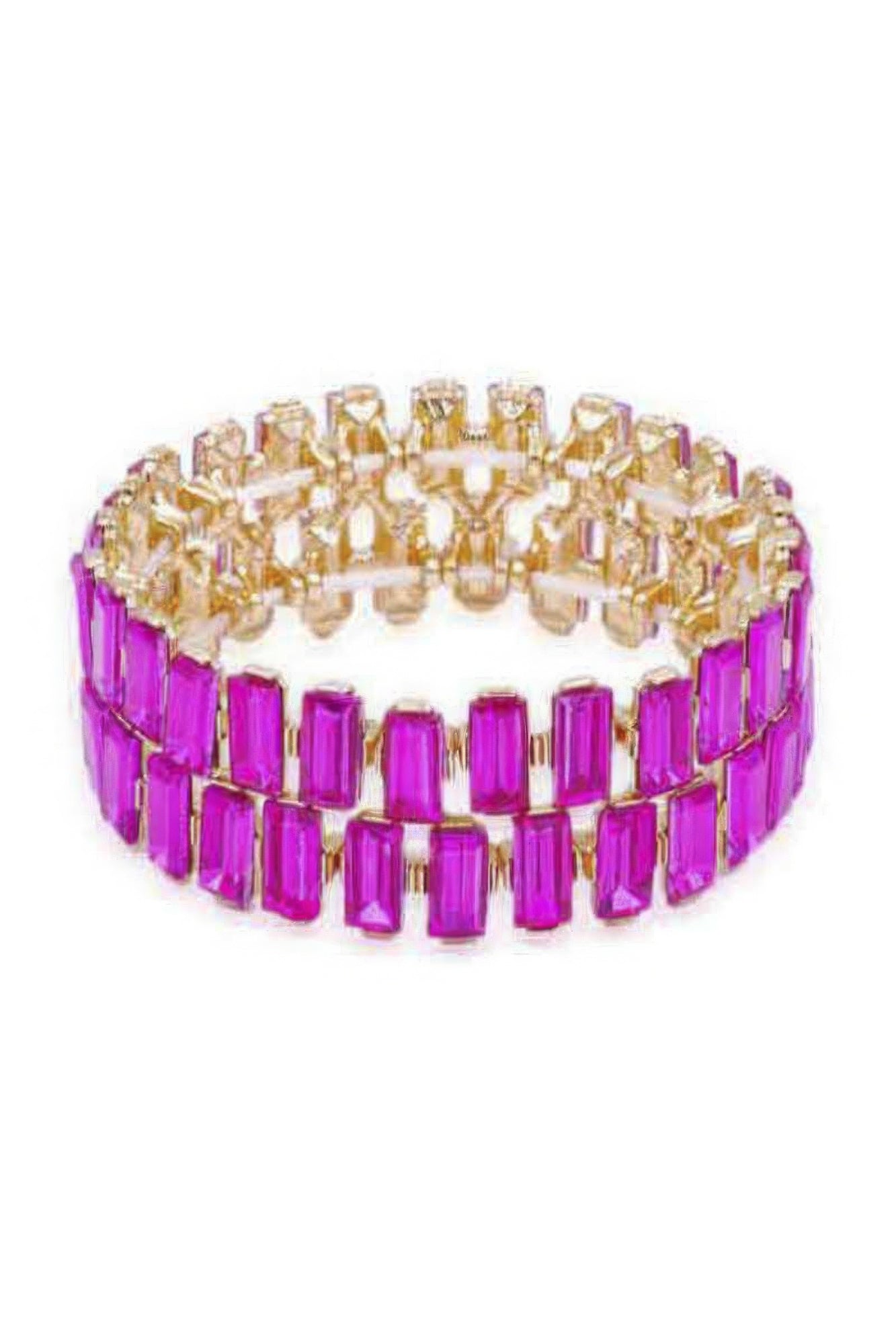 Rectangle Rhinestone Stretch Bracelet - ShopEasier