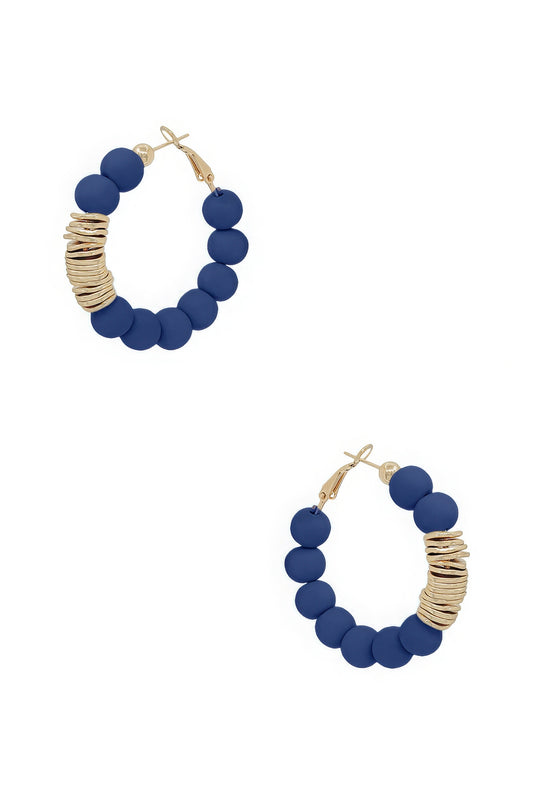 Clay Ball With Metal Accent Hoop Earring - ShopEasier