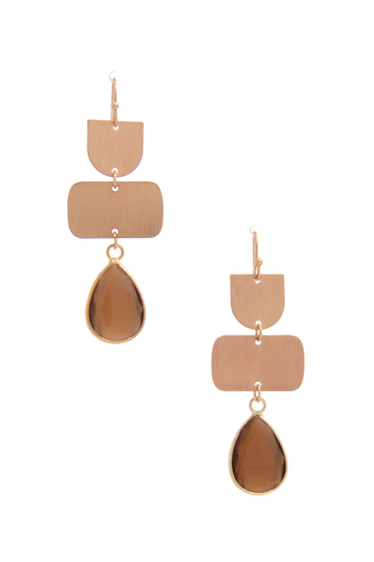 Teardrop Gem Multi Shape Dangle Earring - ShopEasier