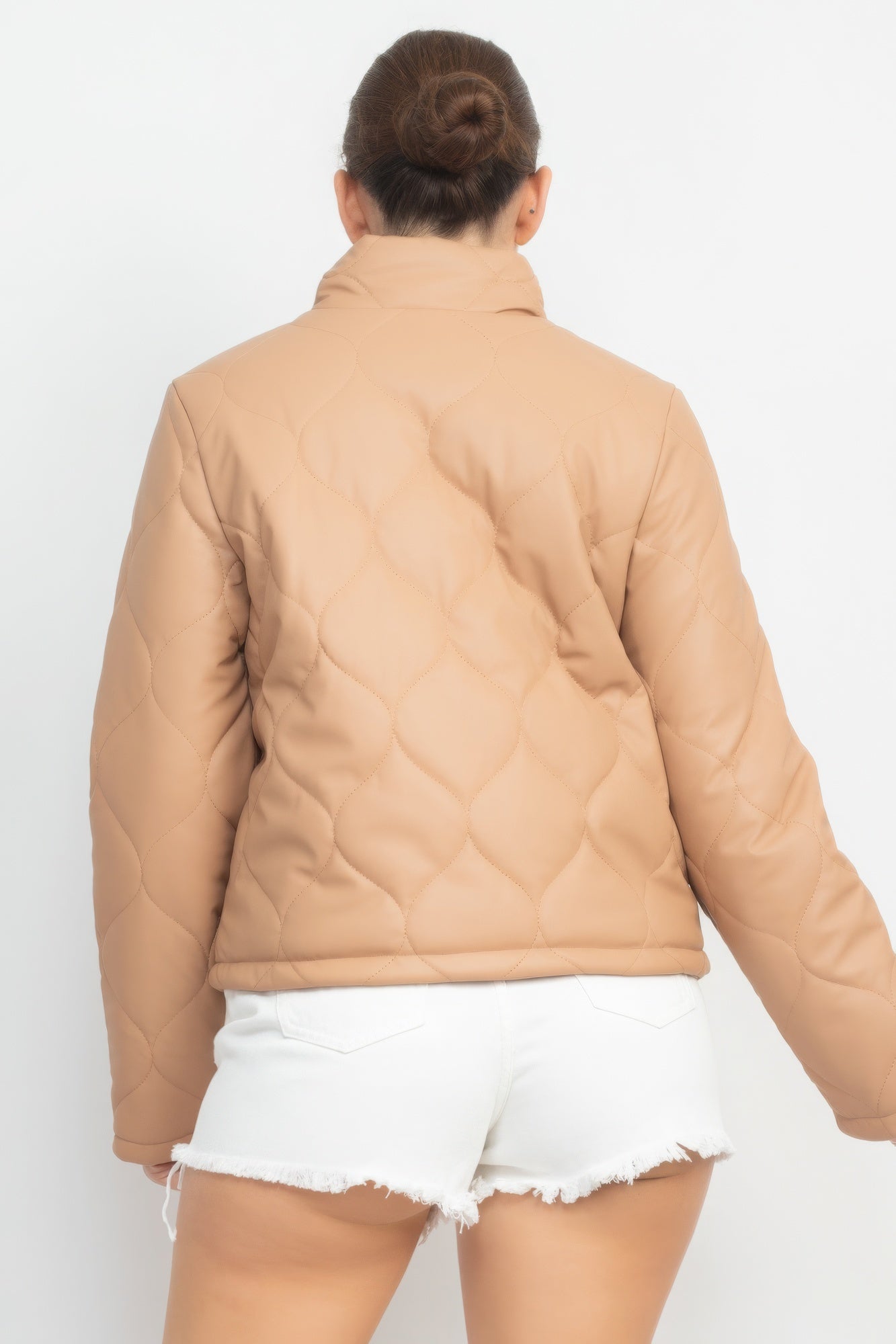 Mock Neck Quilted Jacket - ShopEasier