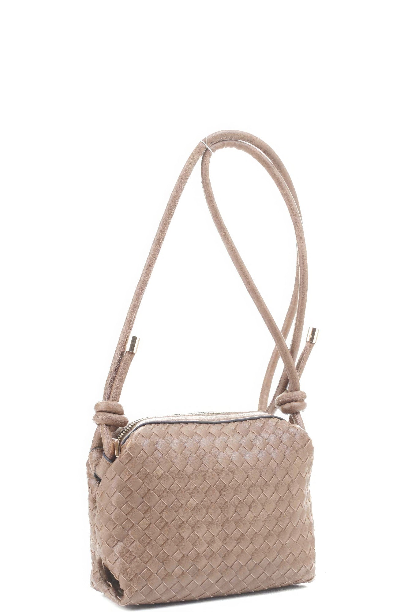 Braid Texture Zipper Crossbody Bag - ShopEasier