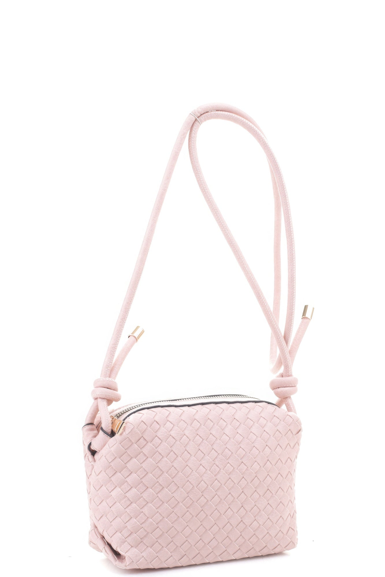 Braid Texture Zipper Crossbody Bag - ShopEasier